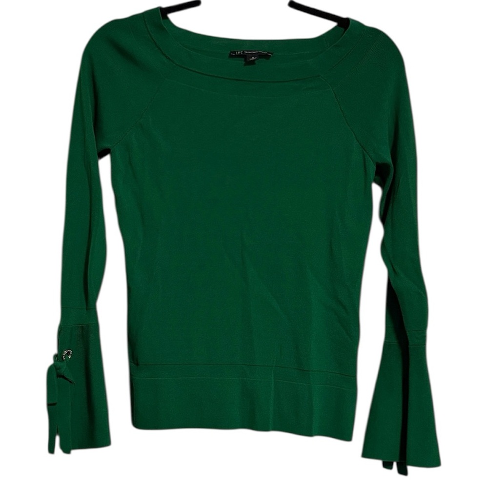 ☀️ INC International Concepts Kelly Green Flare Sleeve Top